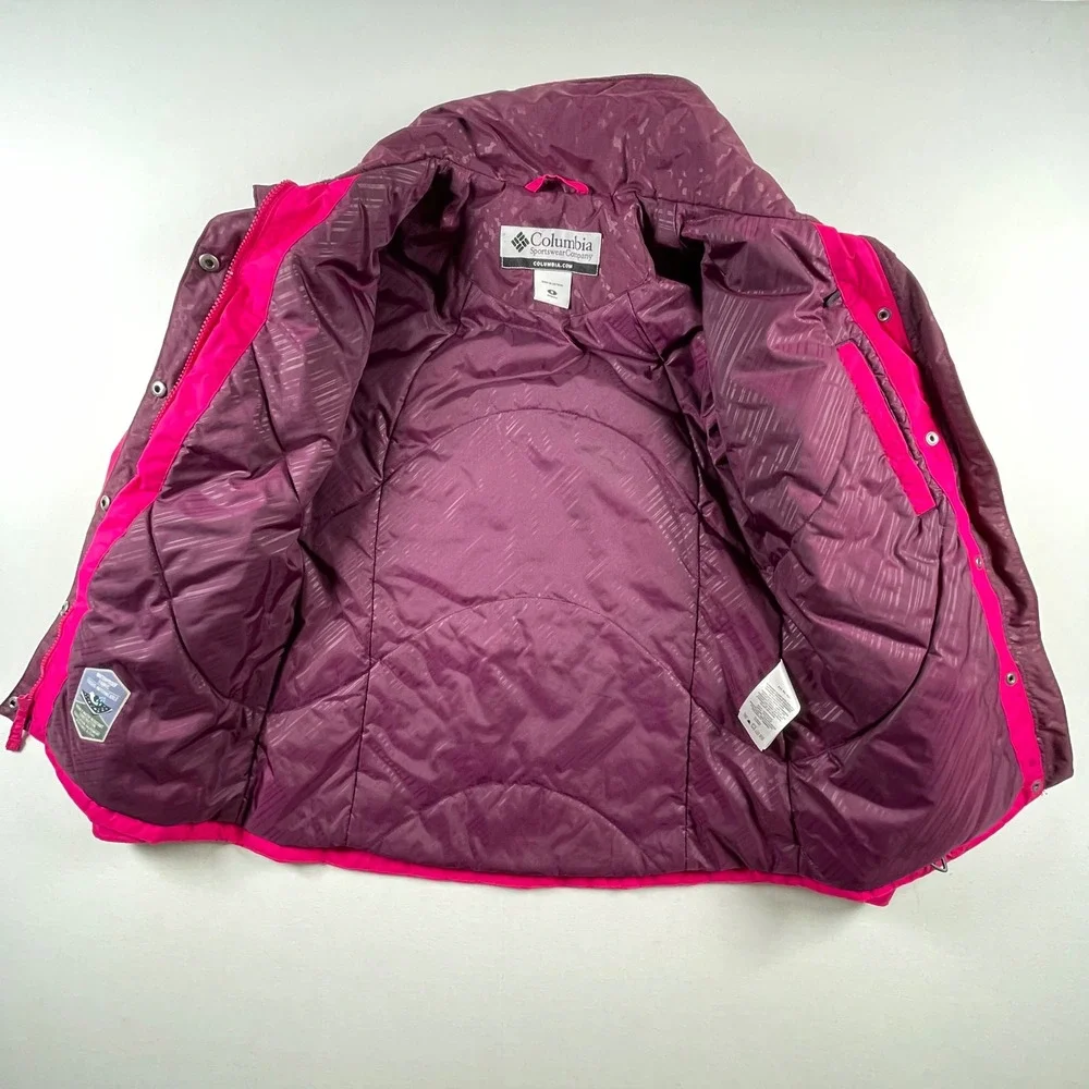Columbia Womens Waterproof Winter Ski Jacket Pink Purple Insulated Small‎ Flaw